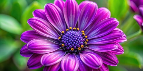 Fototapeta premium Close up of a vibrant purple flower with matching purple petals and center, purple, flower, vibrant, close up, nature, petal
