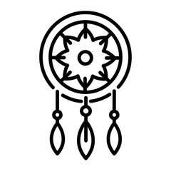 A line style icon of dream catcher