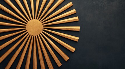 Stunning sunburst mirror design with captivating golden rays showcasing the elegant and radiant Art Deco Revival aesthetic