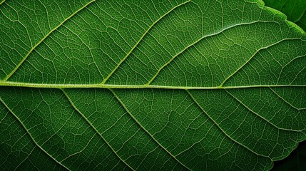 Obraz premium Leaf pattern, botanical art, green hues Background