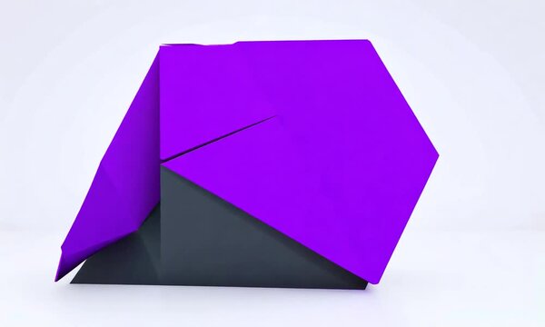 3D Rendering Play Icon in Black, White, and Purple Colors