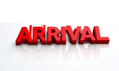 The bold red text "NEW ARRIVAL" is displayed in large  letters against a clean white background. 