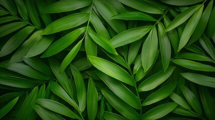Fototapeta premium Leaf pattern, botanical wallpaper, green hues Background