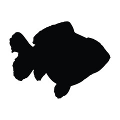 black goldfish silhouette vector design on white background