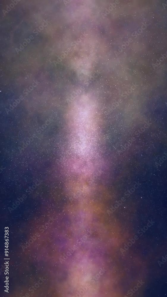 Wall mural seamless loop dark universe with stars vertical animation background.