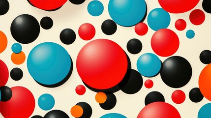 Fototapeta premium Polka dot pattern, playful design, bold colors Background