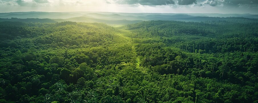 Natural forest buffer zones protecting against soil erosion, forest biosphere protection, erosion control