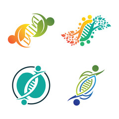 DNA logo vector icon design