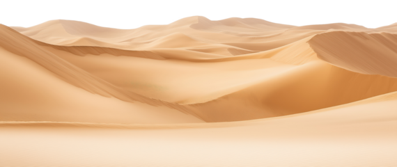 Stunning desert sand dunes with transparent background for creative projects