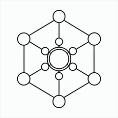 calcium atom diagram illustration line art vector