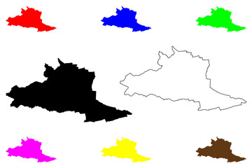 Neustadt an der Weinstrasse city (Federal Republic of Germany, State of Rhineland-Palatinate, Urban district) map vector illustration, scribble sketch Neustadt an der Weinstrasse map