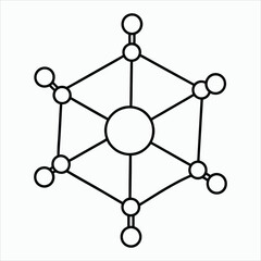 calcium atom diagram illustration line art vector