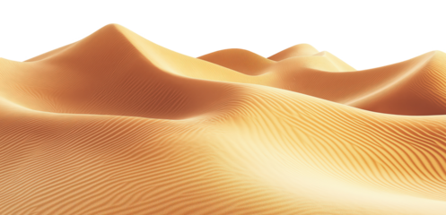 Rolling sand dunes on transparent background for design projects and presentations