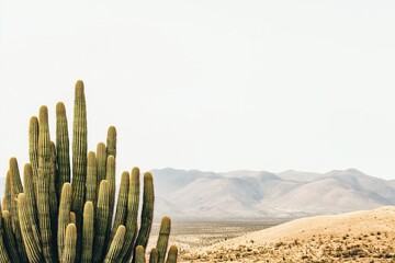 Group of saguaro cactus growing in arizona desert landscape