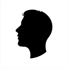 Man head profile silhouette icon vector illustration design on white background.