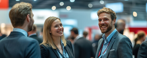 Entrepreneurs at a business networking event exchange ideas on growth and explore new investment opportunities.