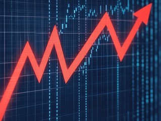 Downward Trending Market Graph with Red Arrow Illustrating Financial Decline and Economic Crisis  of Business Investment and Trading Data Analytics