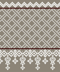 Abstract art for background, print, fabric, handmade, embroidery, Pixel pattern, seamless Geometric ethnic oriental, carpet, wallpaper, clothing, wrapping, Batik, fabric, and illustration embroidery.