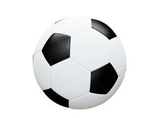 Fototapeta premium Closeup football soccer ball isolated on white background. 3D Rendering. PNG files.