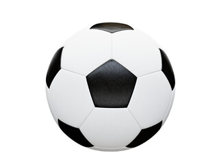 Fototapeta premium Closeup football soccer ball isolated on white background. 3D Rendering. PNG files.