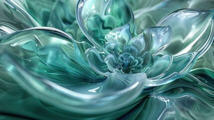 Abstract Flower with Glassy Petals