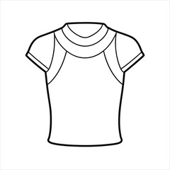 Cap Sleeve T Shirt line at vector