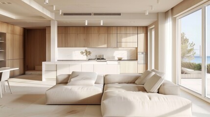 Minimalist Living Room with a View