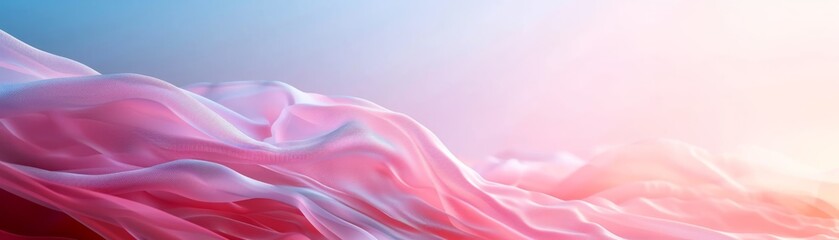 Obraz premium Abstract pink and blue flowing fabric waves