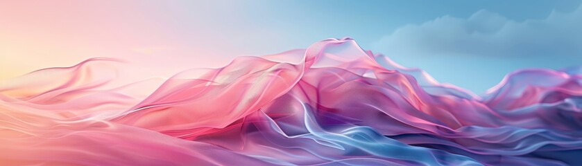Obraz premium Abstract pastel fabric waves with soft gradients