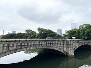 Naklejka premium bridge over the river