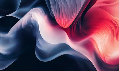 Fototapeta premium Abstract Swirling Waves in Red, White, and Blue