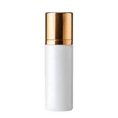 Elegant White and Gold Cosmetic Bottle Mockup for Luxury Skincare Product Branding