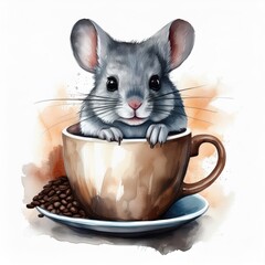 Chinchilla in Coffee Cup
