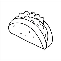 drawing of a beautiful Tacos line art vector