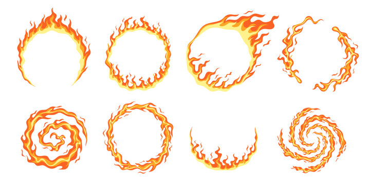 collection of fire circle frames, fire rings