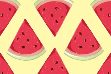 Watermelon on background. Seamless pattern.