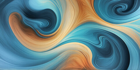 swirls of colors , wavy lines of mixing colors , abstract patterns in turquoise and gold colors