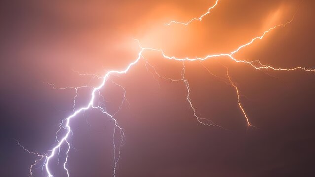 lightning in the night sky