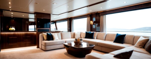  white couch with lots of pillows in the living room in a cabin over looking ocean,