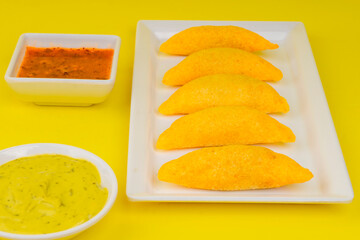 Fried empanadas, typical Colombian food