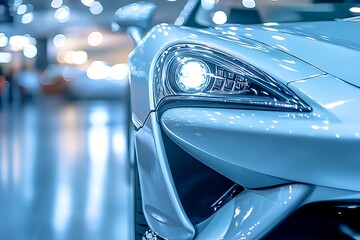 Close-up of a Modern Sports Car Headlight