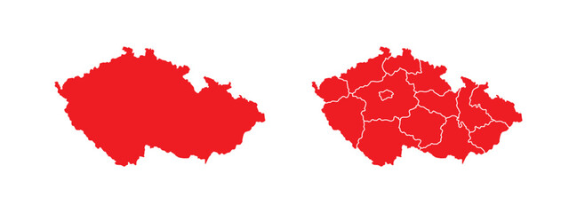 Map of Czech Republic. Vector Czech Republic Map on white background.
