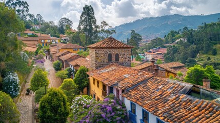 Colorful Village in the Mountains