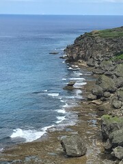 海と岩場　sea ​​and rocky area