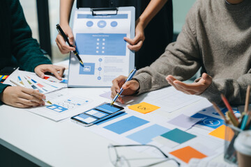 UX graphic designer planning application process development prototype wireframe for web smart...