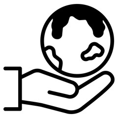  care, planet earth Icon, Solid style icon vector illustration, Suitable for website, mobile app, print, presentation, infographic and any other project.