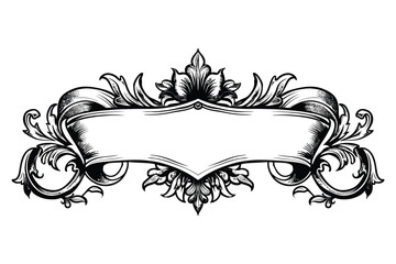 Retro vintage ribbon with ornament