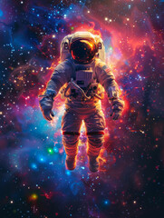 Fototapeta premium Astronaut Afloat - Elements of this Image Furnished