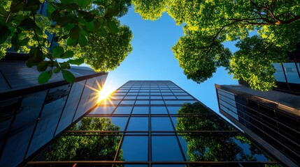 Downtown skyline, modern cityscape, business center Background