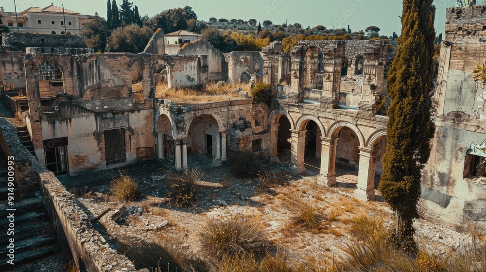 Fototapete Create a case study on the restoration of historical landmarks using traditional craftsmanship and modern conservation techniques.